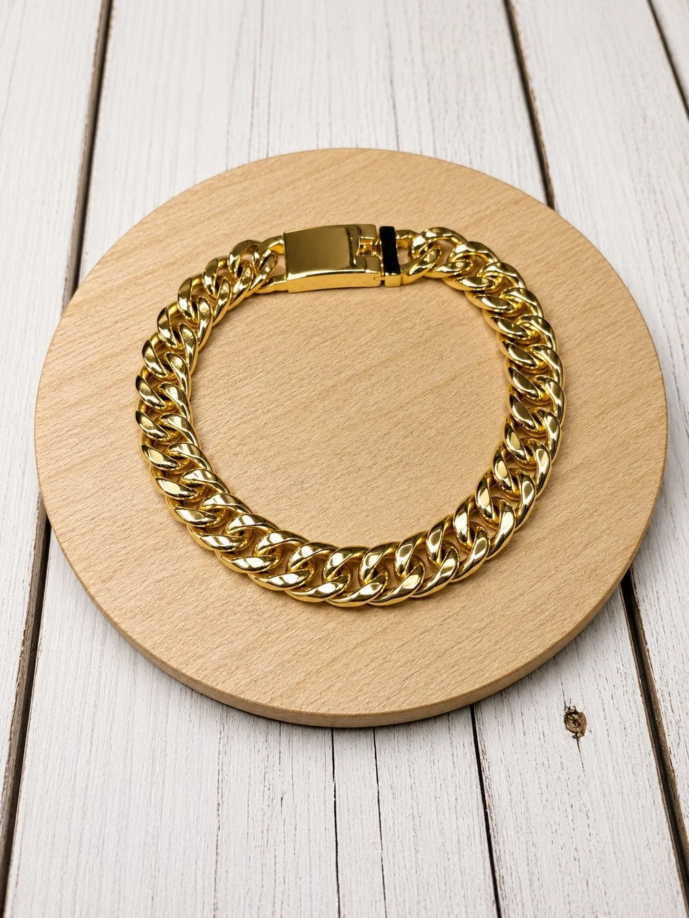 Gold Men’s Cuban Link Bracelet - Polished Chain